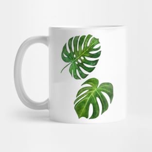 Monstera deliciosa tropical vibes watercolor painting handpainted illustration Mug